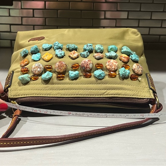 Dooney & Bourke Pouchette with custom stones, genuine Turquoise and Amber - Picture 14 of 16
